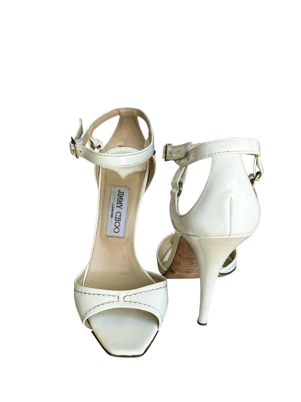 Jimmy Choo Patent D’Orsay Sandals White Pumps - Picture 5 of 13